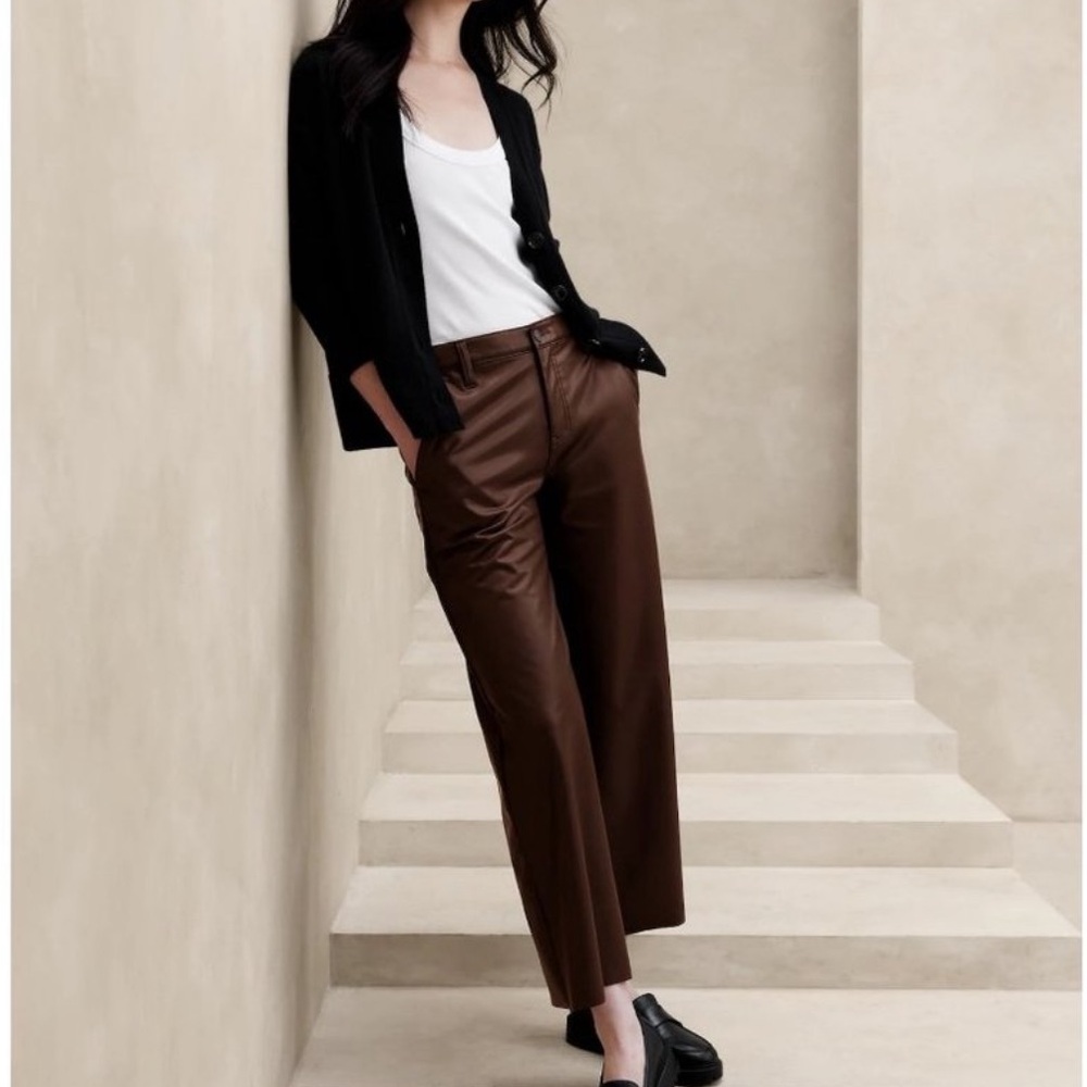 Banana Republic Chocolate Wide-Leg Crop Pants (tall)